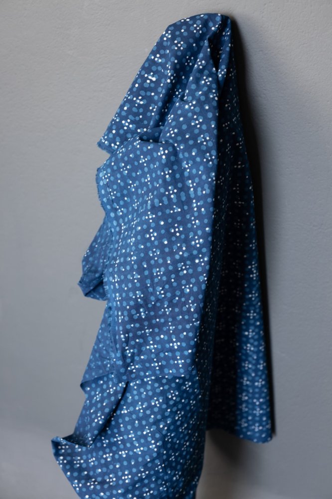 Indian Block Printed Cotton - Indigo Pond Life