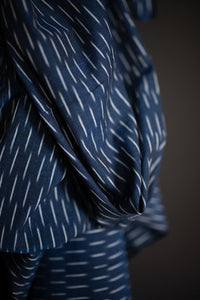 Indian Ikat Cotton - Indigo Stormy