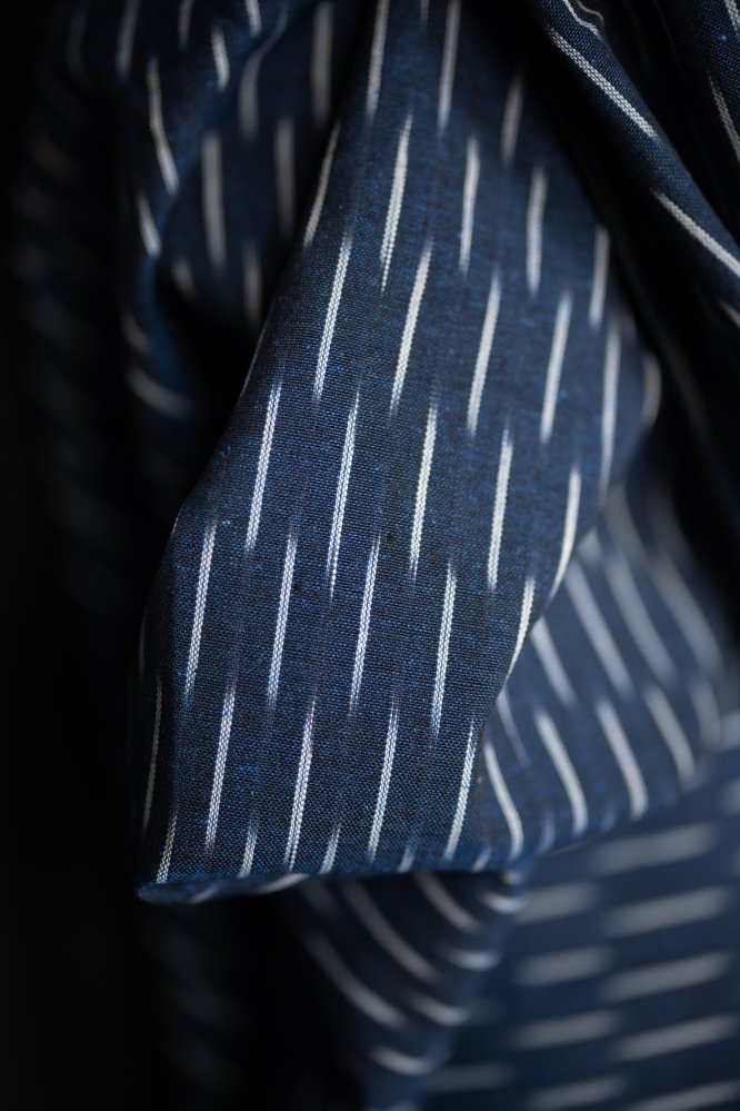 Indian Ikat Cotton - Indigo Stormy