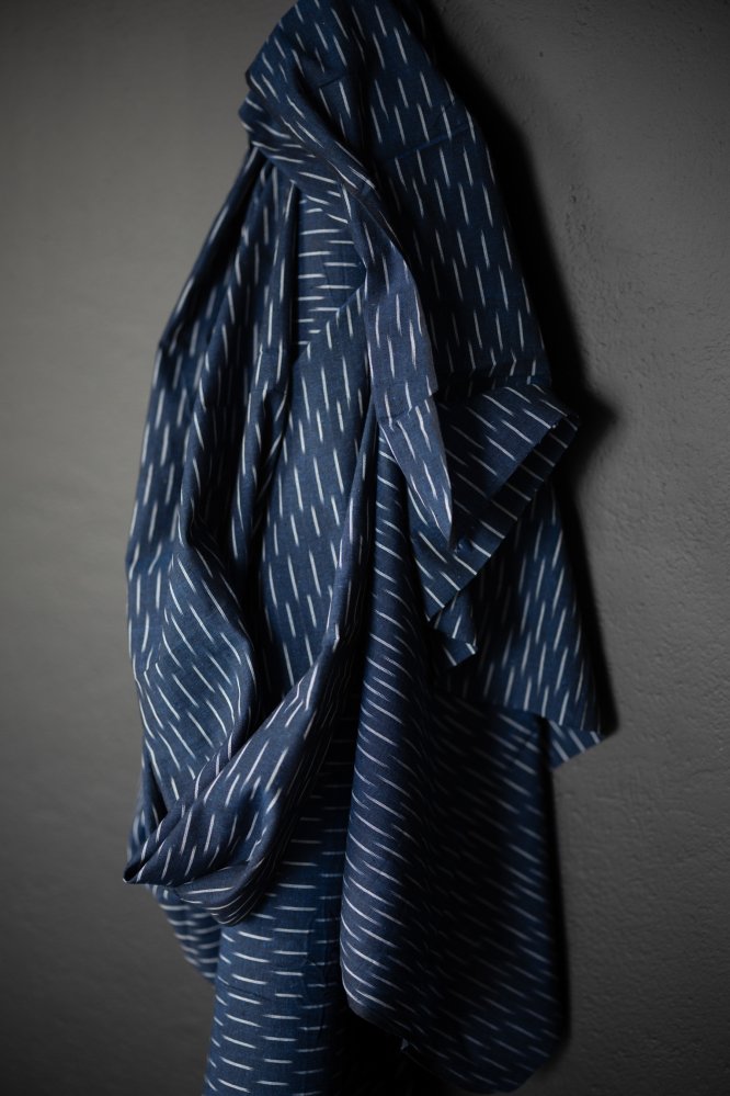 Indian Ikat Cotton - Indigo Stormy