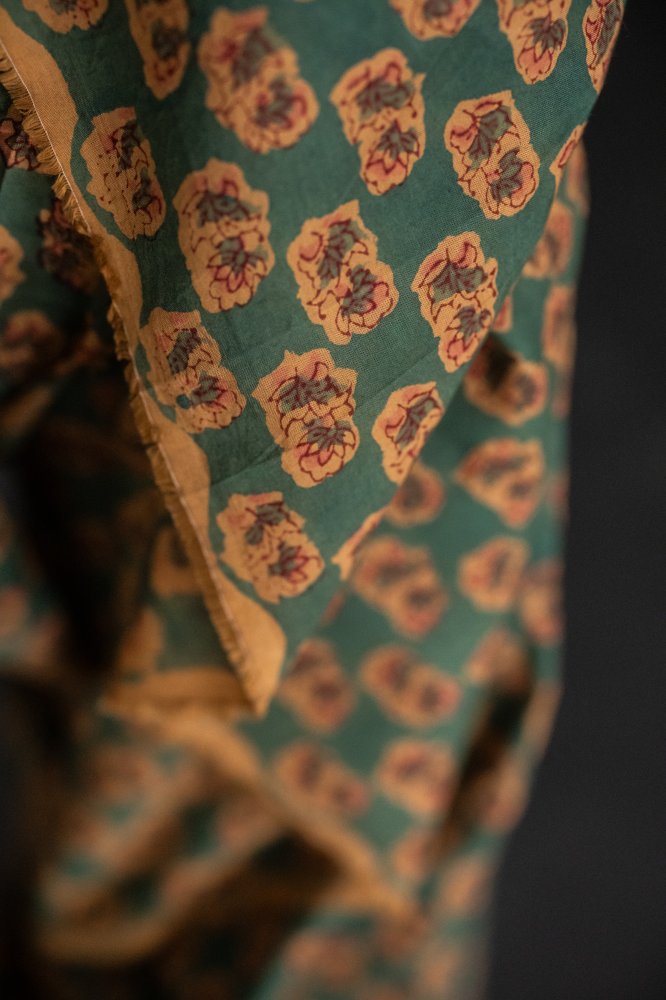 Indian Block Print Cotton - Jardin Azure