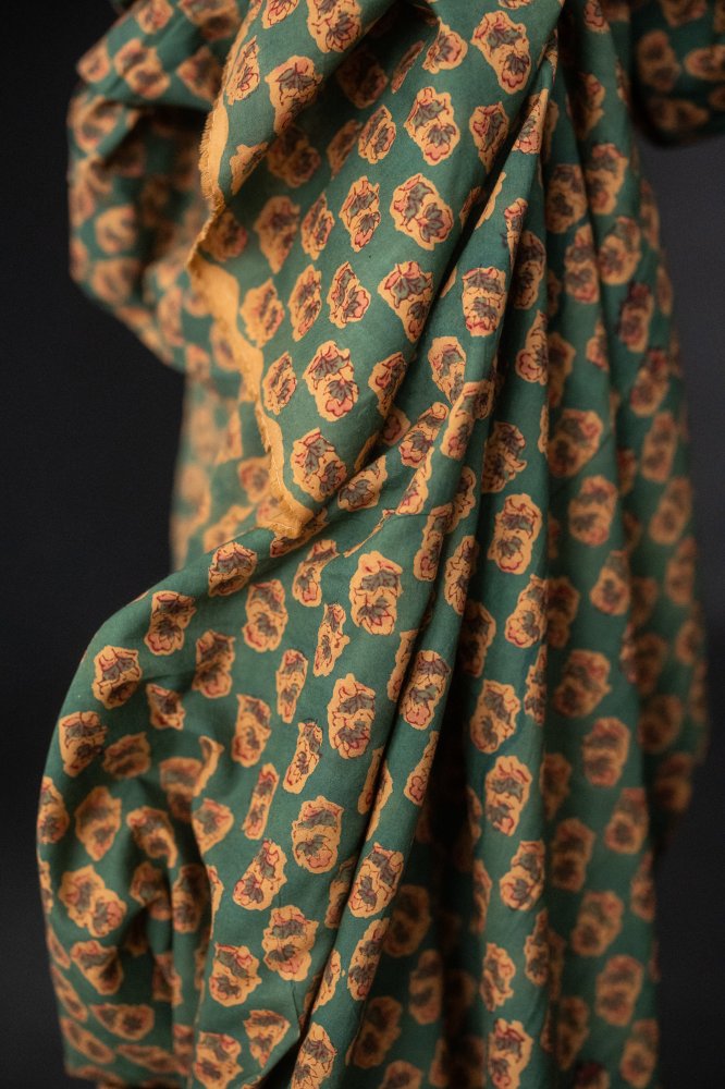 Indian Block Print Cotton - Jardin Azure