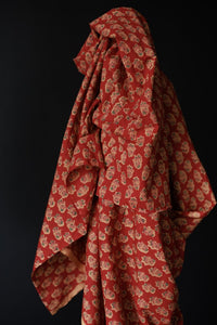 Indian Block Print Cotton - Jardin Reds