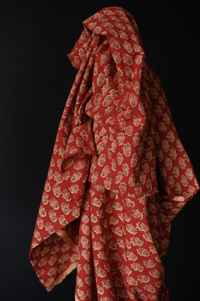 Indian Block Print Cotton - Jardin Reds