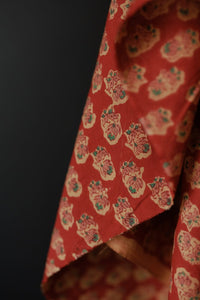 Indian Block Print Cotton - Jardin Reds