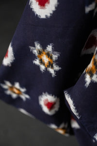 navy ikat indian cotton fabric