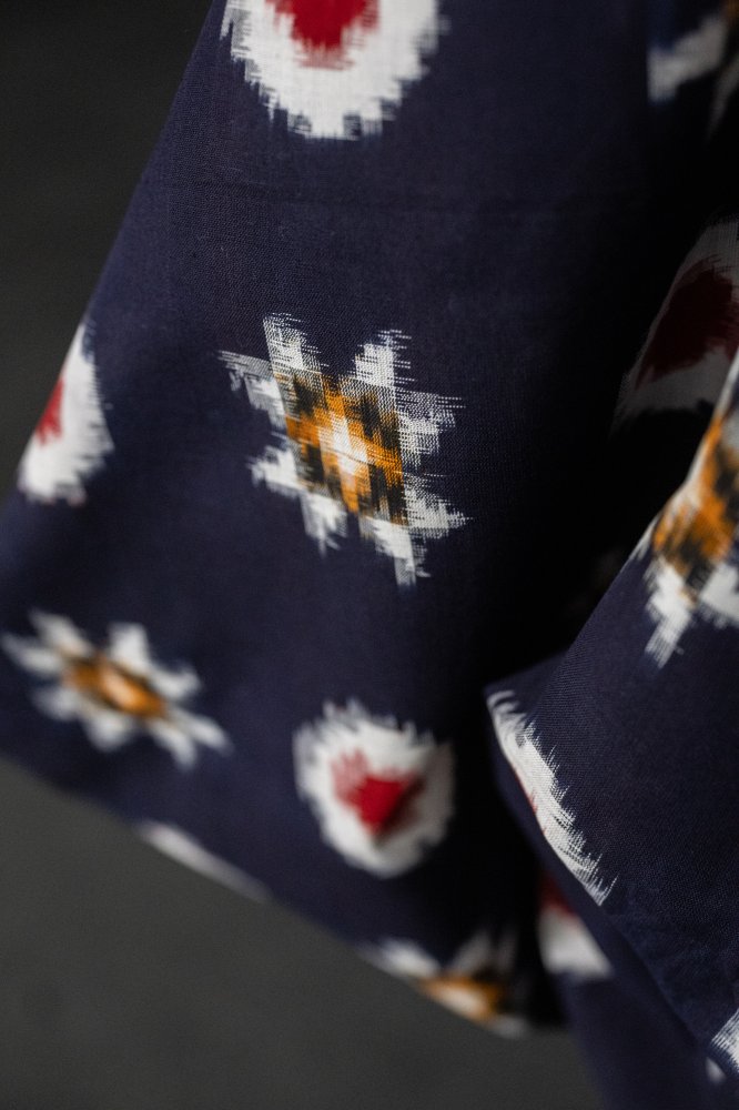 navy ikat indian cotton fabric