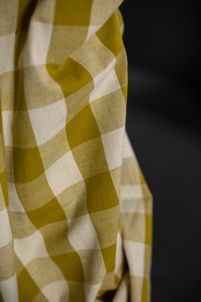 green gingham cotton