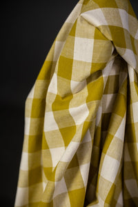 green gingham cotton