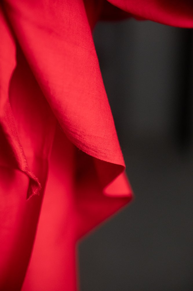 bright red Indian cotton fabric
