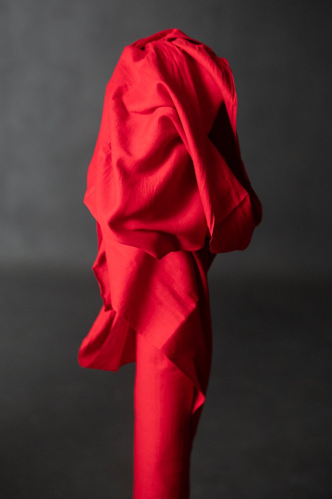 bright red Indian cotton fabric
