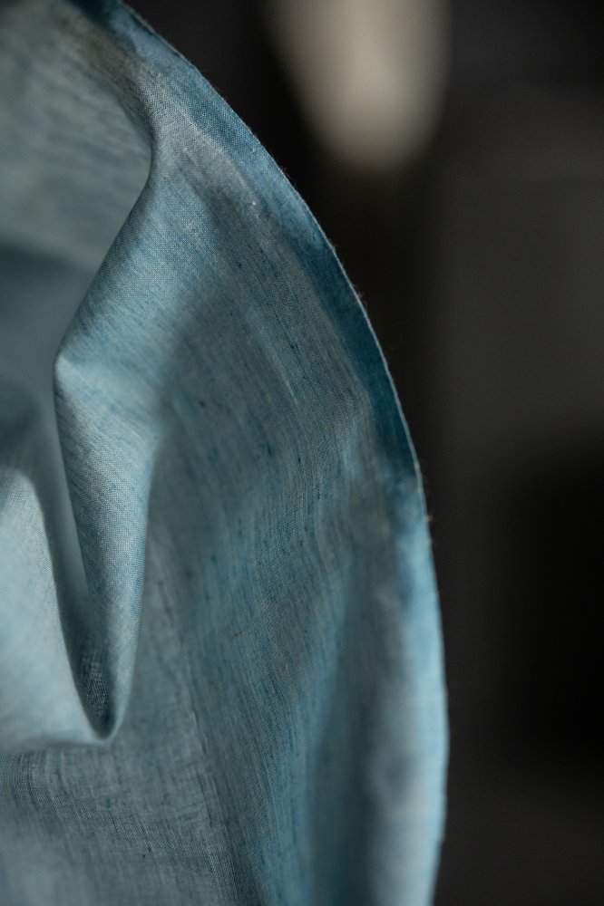 blue handwoven indian cotton fabric