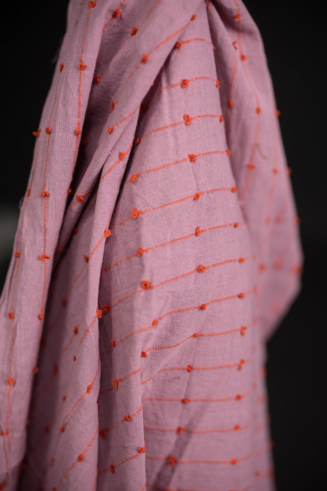 pink orange handwoven fabric