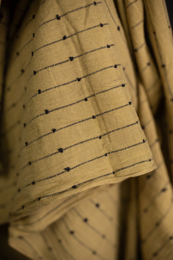 green handwoven loopy fabric