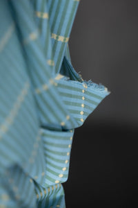 Indian Striped Cotton - Blue/Green Lumiere