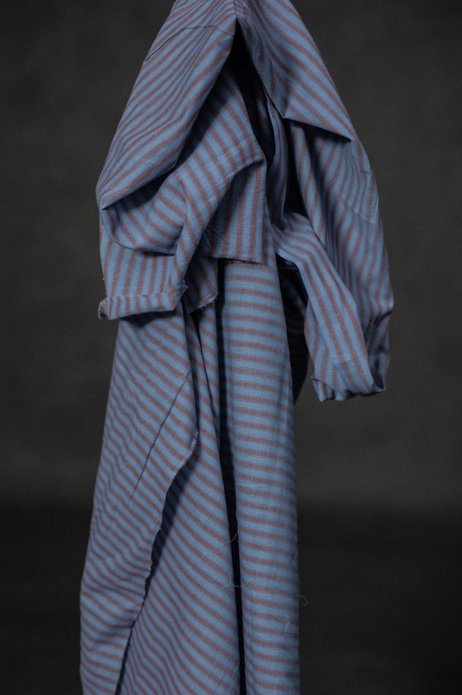 purple blue handwoven cotton stripe