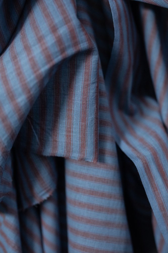 purple blue handwoven cotton stripe