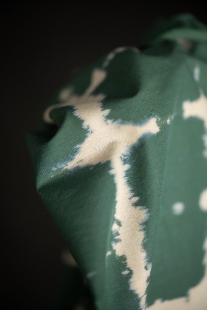 green shibori fabric