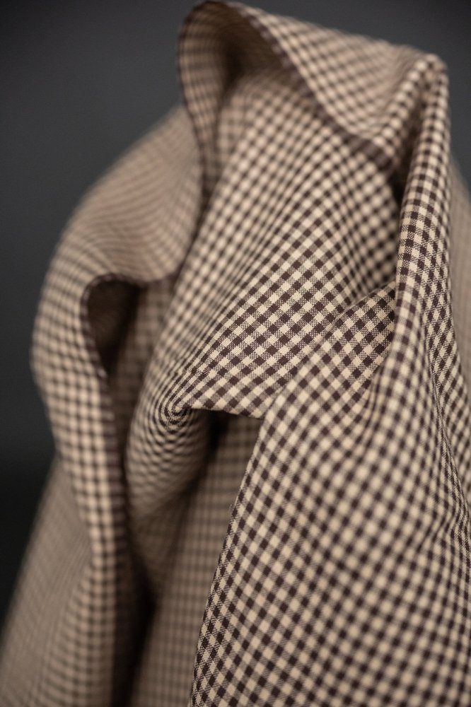 Indian Handwoven Cotton - Mocha Gingham