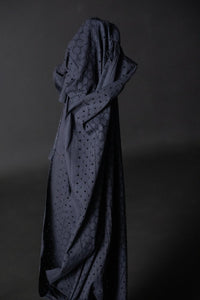 Broderie Anglaise Indian Cotton - Navy Eyelet