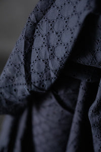 Broderie Anglaise Indian Cotton - Navy Eyelet