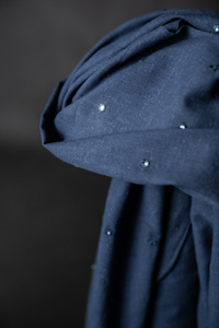 navy aabhla handwoven Indian cotton fabric