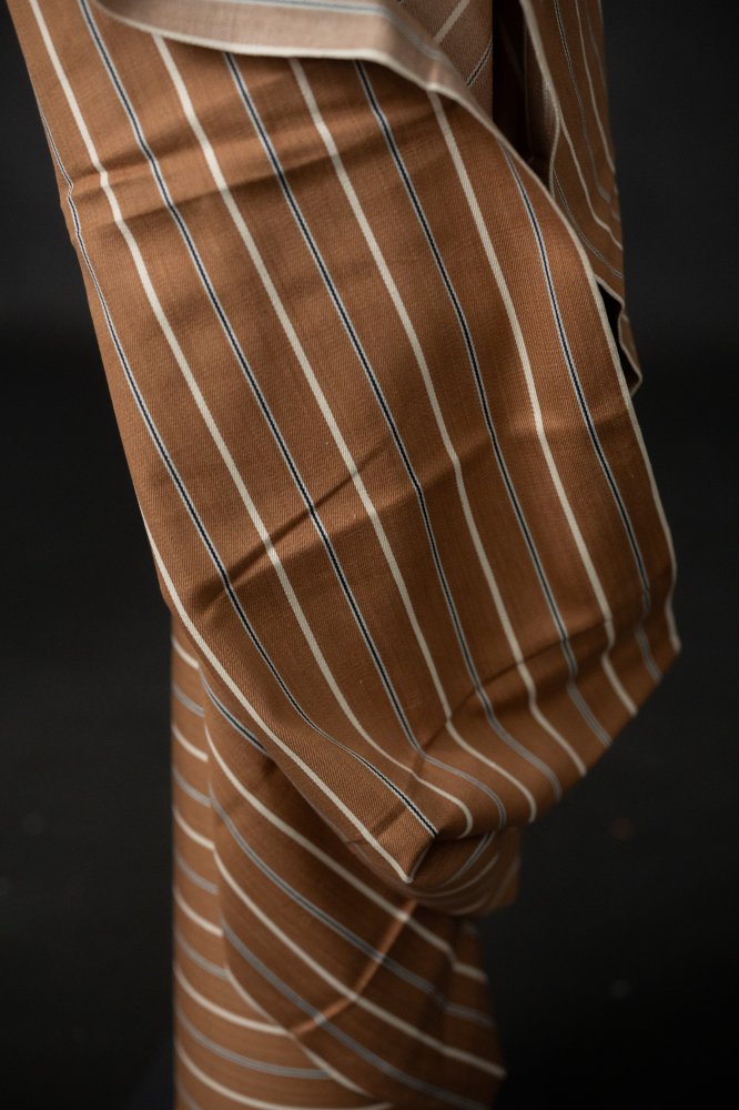brown striped handloom denim fabric