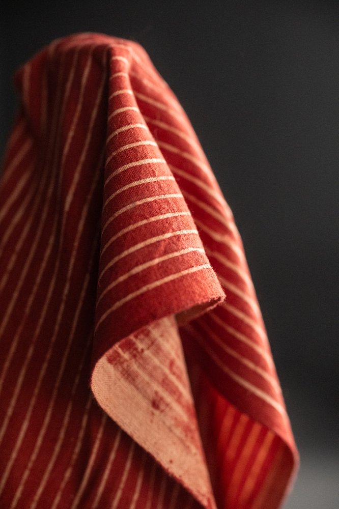 Ajrakh Indian Block Print Organic Cotton - On The Road Red