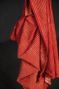 Ajrakh Indian Block Print Organic Cotton - On The Road Red