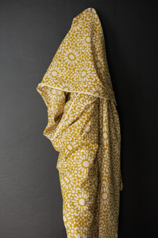 Indian Block Print Cotton - Papercut Ochre