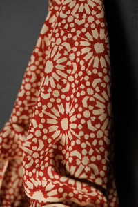 Indian Block Print Cotton - Papercut Red