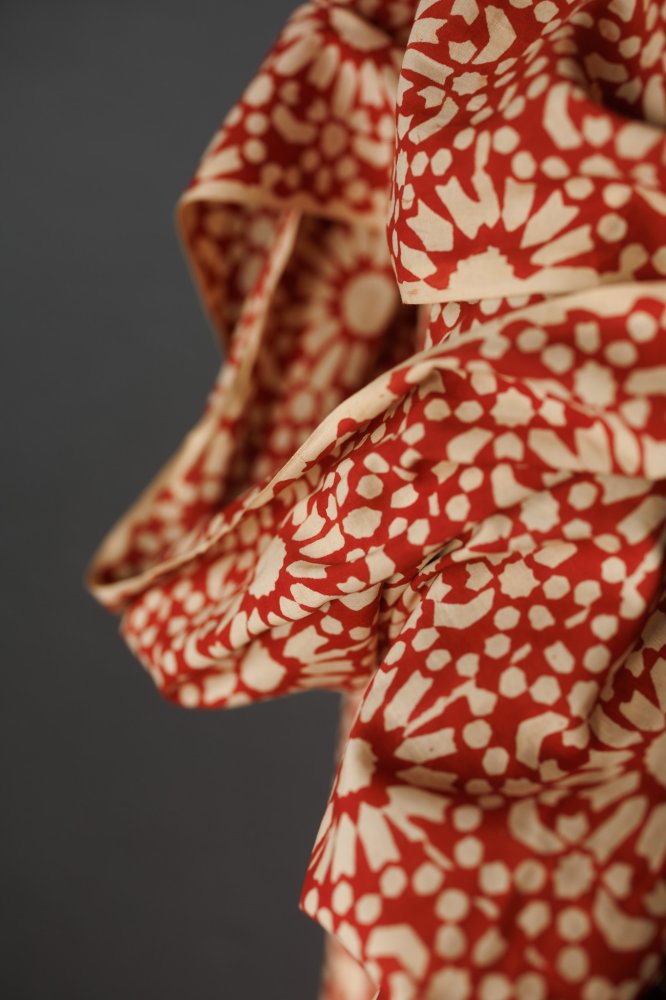 Indian Block Print Cotton - Papercut Red