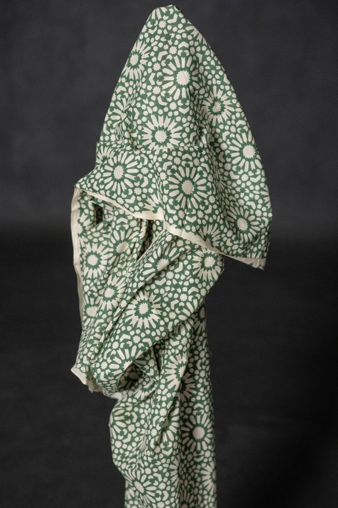 green block print indian cotton