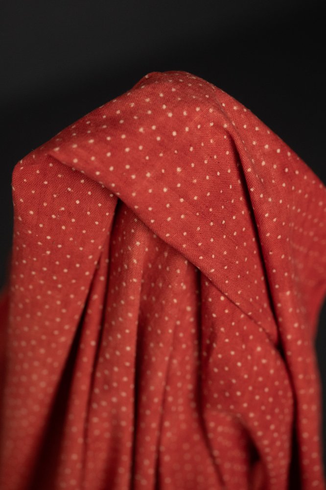 Ajrakh Organic Hand Block Print Cotton - Paprika Spot