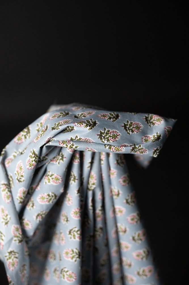Indian Block Print Cotton - Phoebe Blues