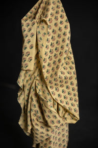 block print floral fabric 