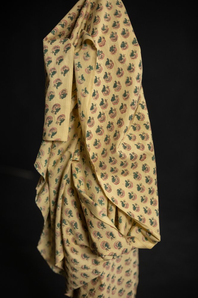 block print floral fabric 