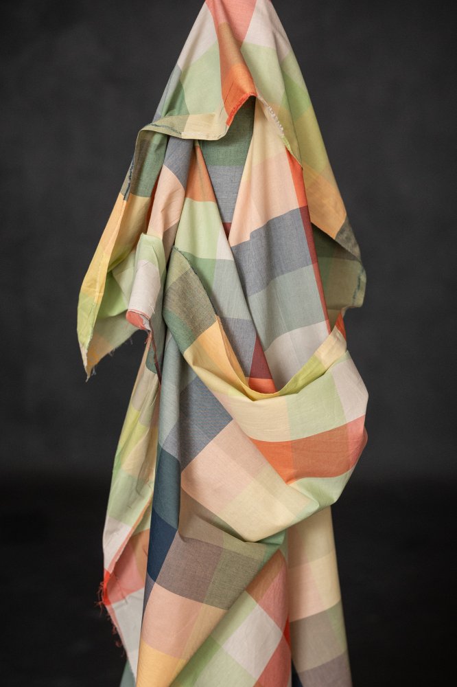 sheer check indian cotton