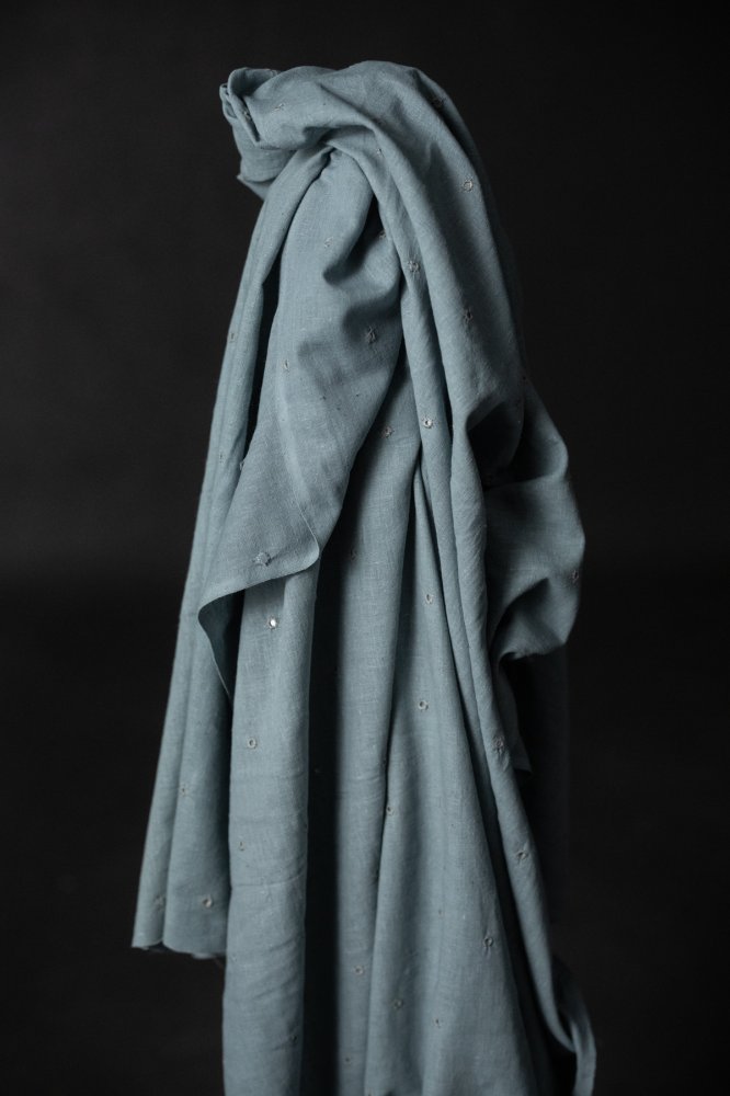 dusty blue abhla Indian cotton fabric