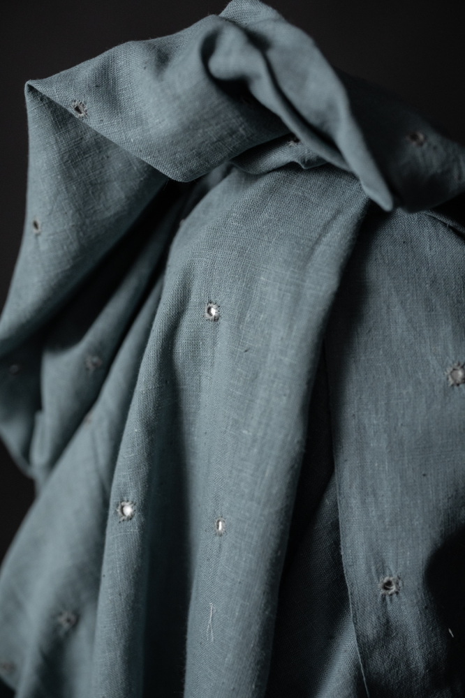 dusty blue abhla Indian cotton fabric