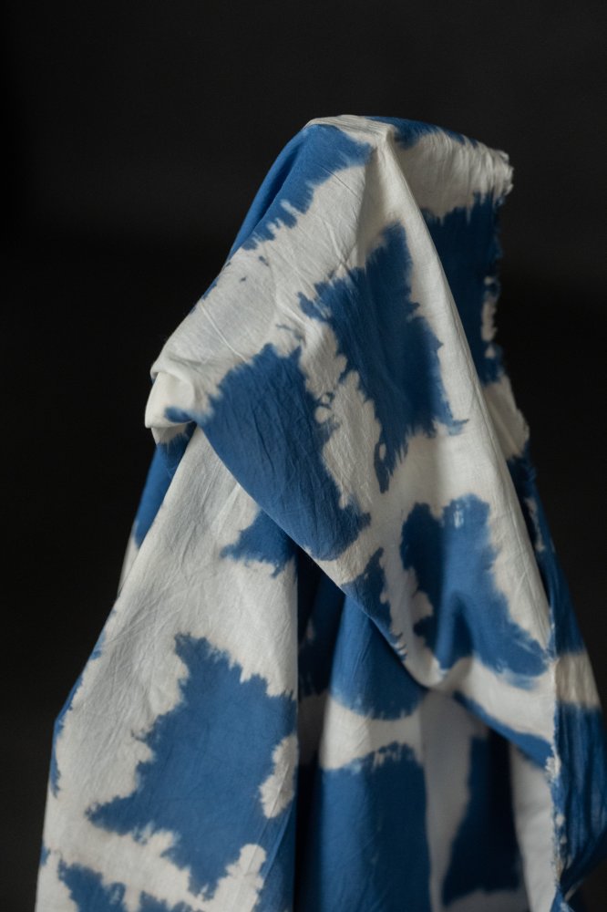 blue hand dyed fabric 
