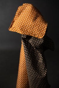 quilted black and ochre paisley indian cotton fabric