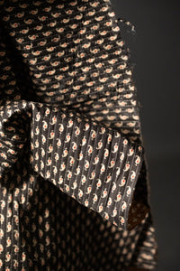 quilted black and ochre paisley indian cotton fabric