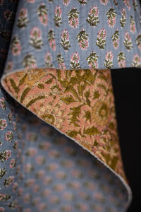 quilted indian block printed fabric