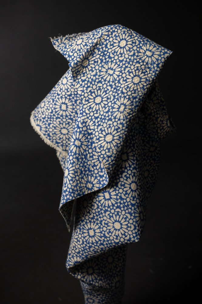 Indian Cotton - Quilted Blue Papercut
