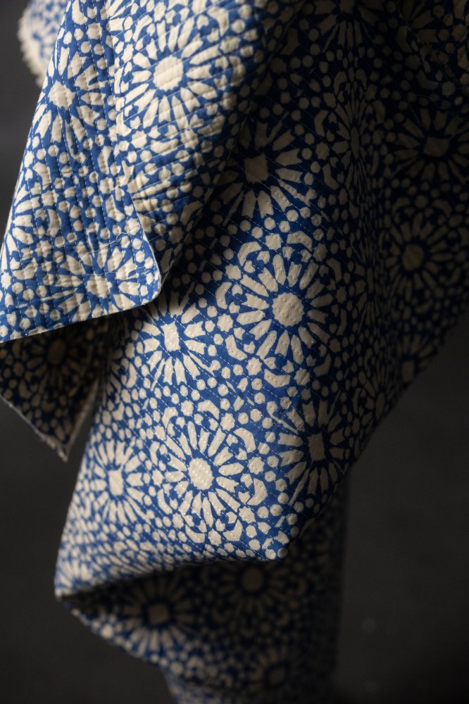 Indian Cotton - Quilted Blue Papercut