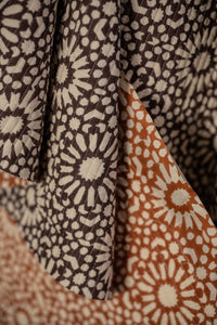 plum orange quilted cotton