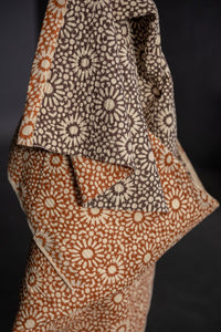 plum orange quilted cotton