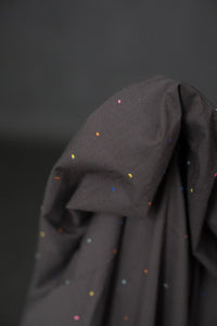 grey embroidered cotton