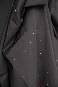 grey embroidered cotton